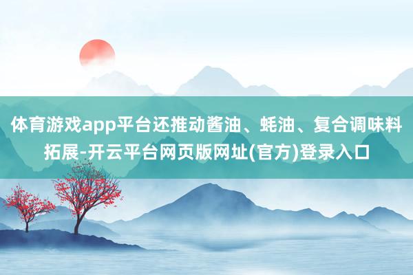 体育游戏app平台还推动酱油、蚝油、复合调味料拓展-开云平台网页版网址(官方)登录入口