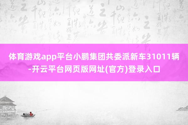 体育游戏app平台小鹏集团共委派新车31011辆-开云平台网页版网址(官方)登录入口
