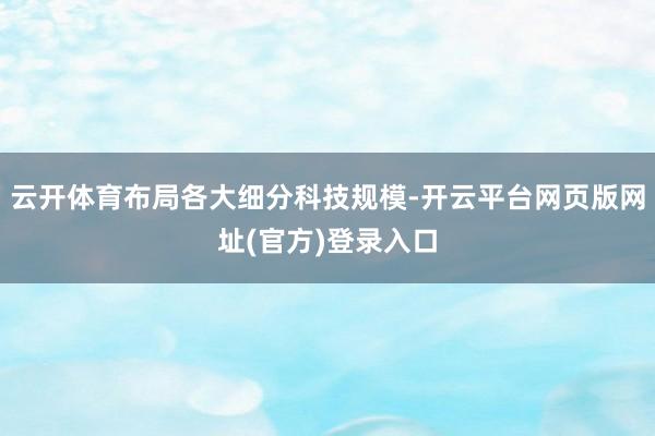 云开体育布局各大细分科技规模-开云平台网页版网址(官方)登录入口
