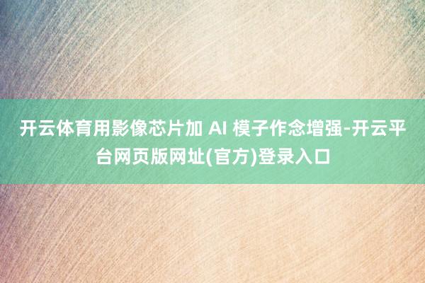 开云体育用影像芯片加 AI 模子作念增强-开云平台网页版网址(官方)登录入口